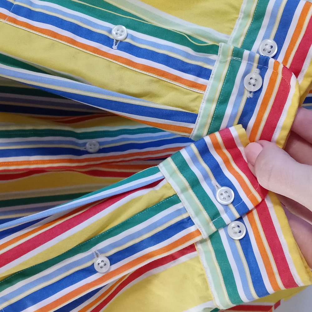 🌞VTG Ralph Lauren🌞 - Yellow/Multi Stripe L/S Button Down - Picture 6 of 11